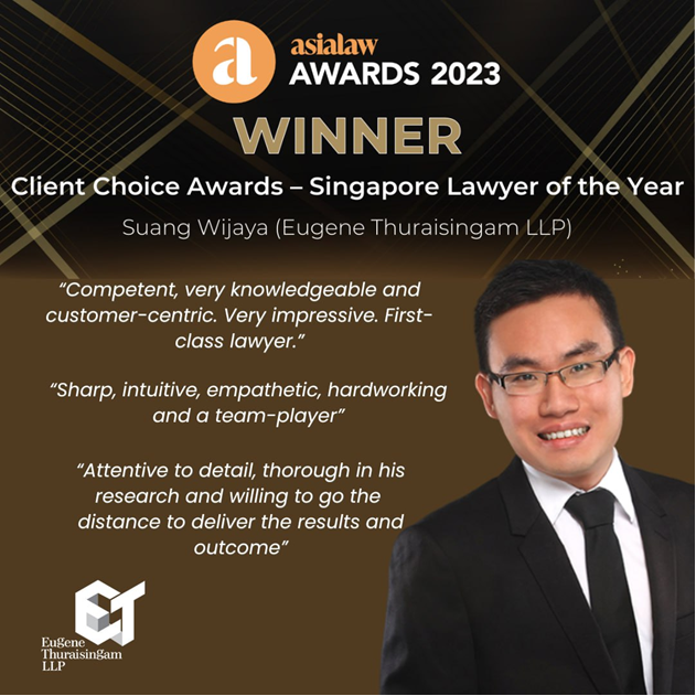 Suang Wijaya Client Choice Award Lawyer of the Year Singapore